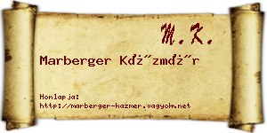 Marberger Kázmér névjegykártya